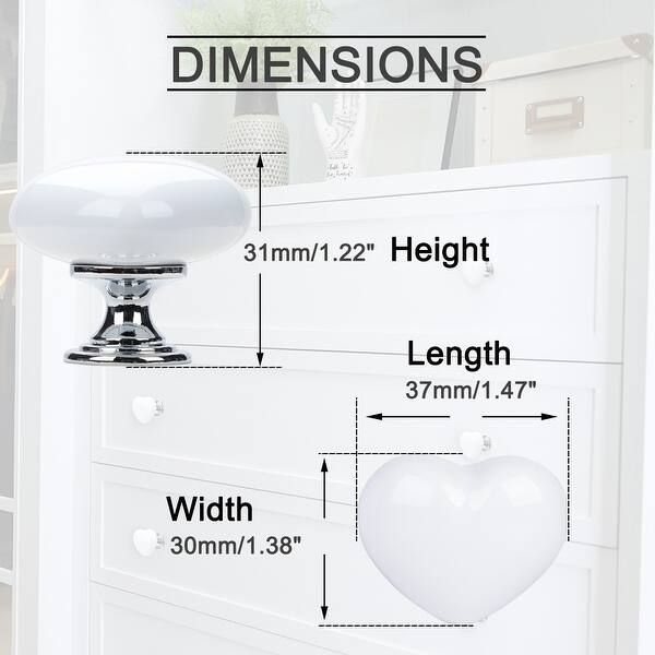 Shop 6pcs Ceramic Knobs Drawer Heart Shaped Pull Handle Furniture
