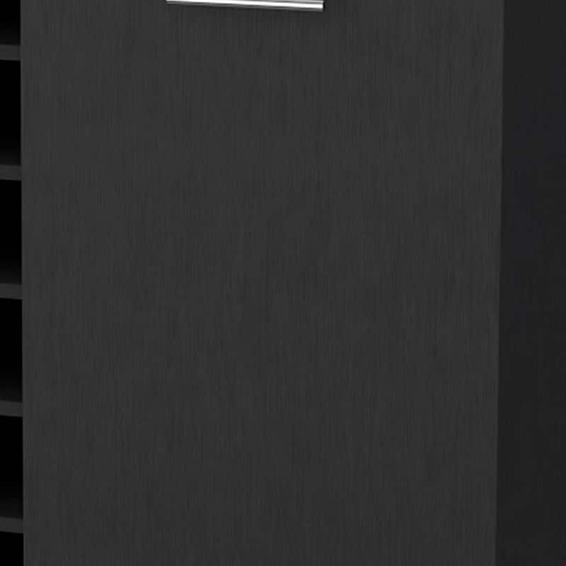 HomeRoots Black Rolling Bar Cart With Wine Storage - 25.80 in. x 32.30 in. x 14.70 in.