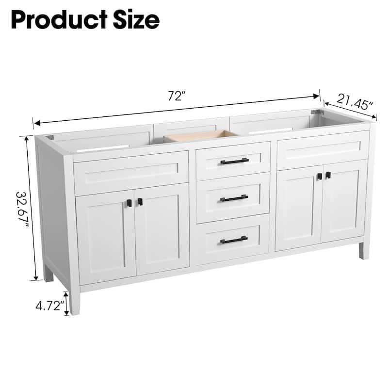 Nephelily 48" 60" 72" Bathoom Vanity Base Only, Easy-to-Install