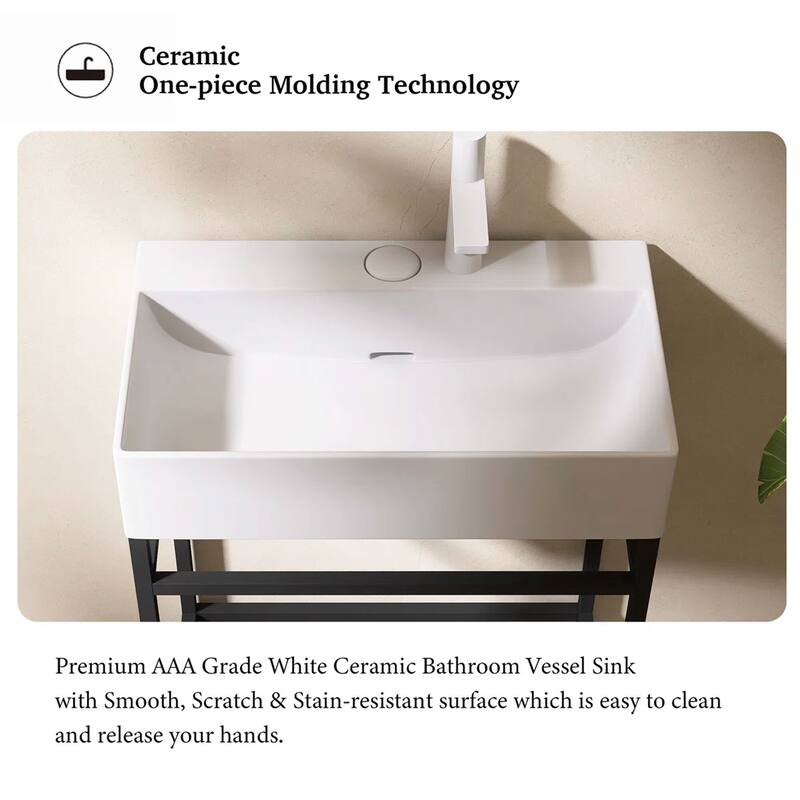 24" Freestanding Bathroom Vanity with Ceramic Sink - 23.62'' x13.98'' x 33.46''