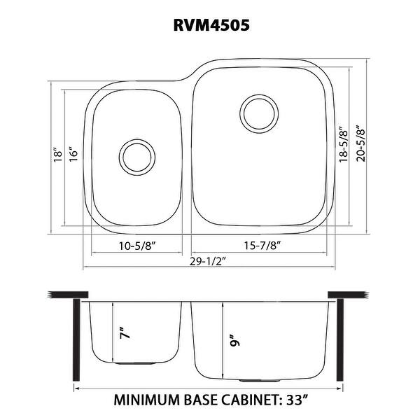 Ruvati 29-inch Undermount 40/60 Double Bowl 16 Gauge ...