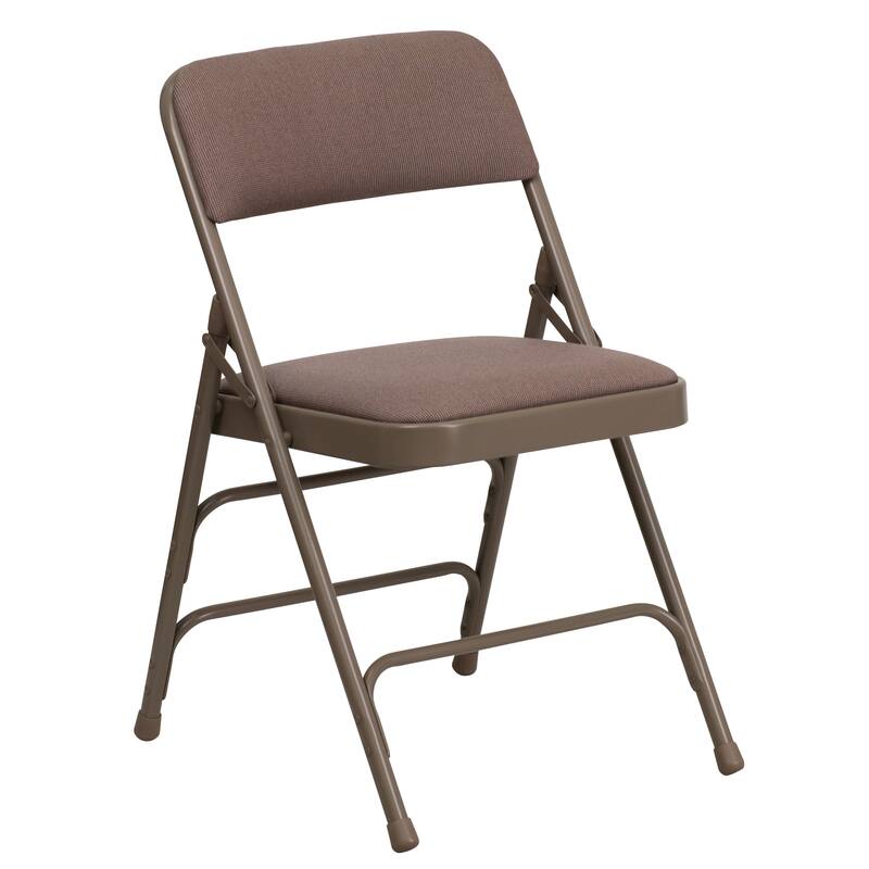 Set of 2 Metal Folding Chairs with Padded Seats