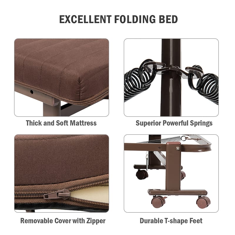 Costway Folding Bed Adjustable Guest Single Bed Twin Mattress Portable - See Details