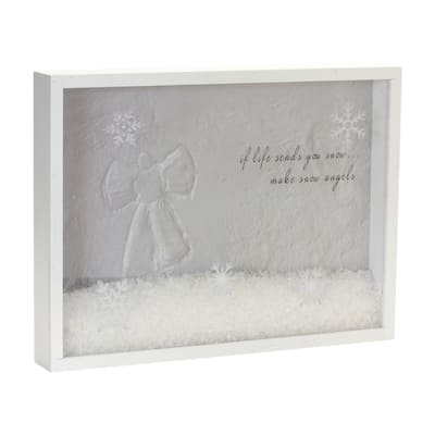 Snow Angel Shadow Box Table Top Christmas Decoration - 15.75"