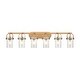preview thumbnail 25 of 28, Innovations Lighting Pilaster II Cylinder - 6 Light 7" Wall-Mounted Bath Vanity Light Brushed Brass/Seedy