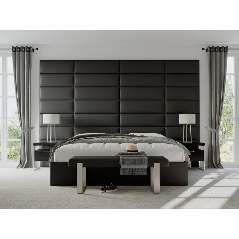 Vant Upholstered Bed Bench - Weave Blue Denim