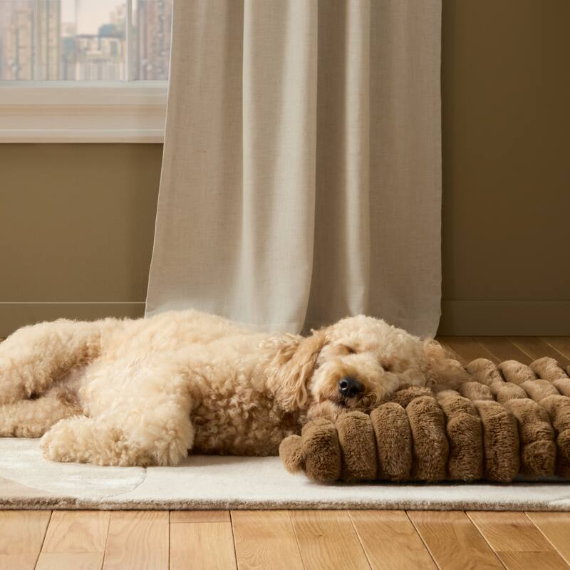 TOWN & COUNTRY LUXE CuddleTown Ribbed Bubble Stripe Pillow Crate Mat Pet Bed Dark Grey XS Dogs