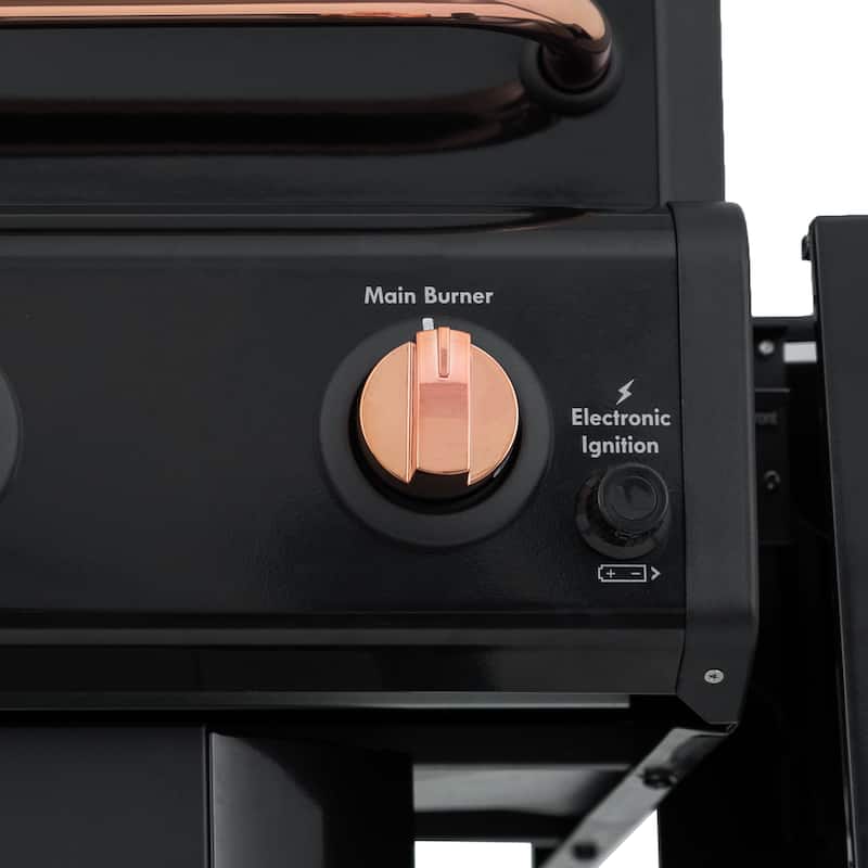Kenmore 3-Burner Propane Gas Grill with Foldable Side Tables in Black/Copper