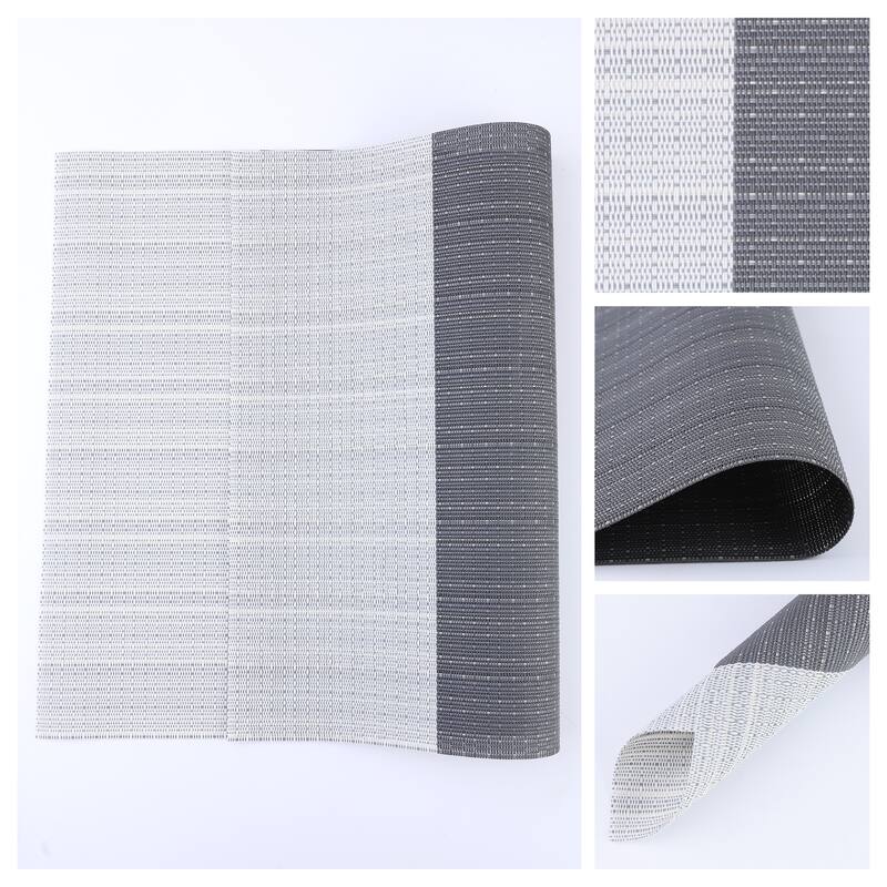 Placemats Set of 6 Easy Clean Placemats for Kitchen Dining Table Decor Heat Resistant Table Placemats Wipeable Table Mat - Gray