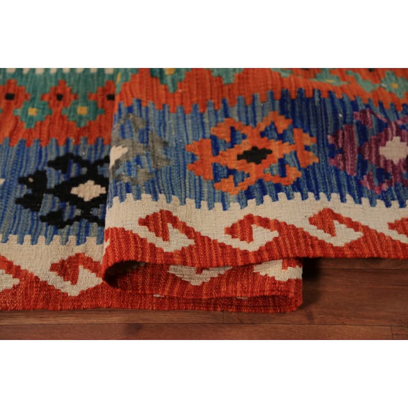South Western Style Kilim Oriental Rug Flatweave Bedroom Wool Carpet - 8'4"x 9'9"