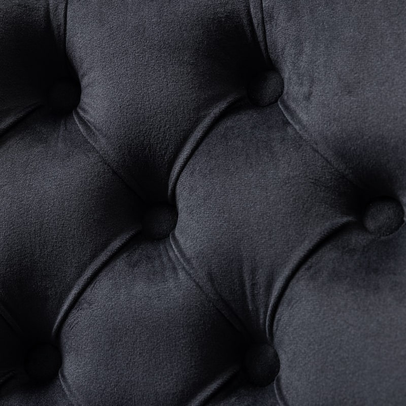 Office Chair,Modern Velvet Upholstered Tufted Button Home Office Chair with Golden Metal Base,Adjustable Desk Chair