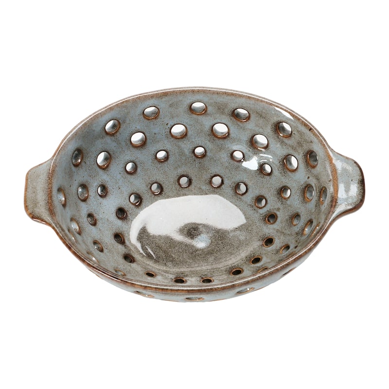 Stoneware Berry Bowl, Reactive Glaze, Brown (Each One Will Vary)