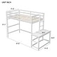 preview thumbnail 8 of 22, Twin High Loft Bed with Ladder landing Platform and Guardrails, White