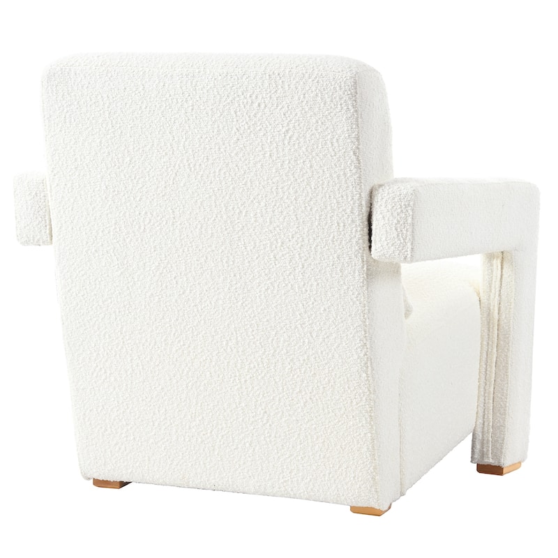 Sleek Right-Angle Armrests,Ergonomic Lumbar Support,Square Wooden Block Legs,Inclined Seat for Comfort,Artistic Statement Piece