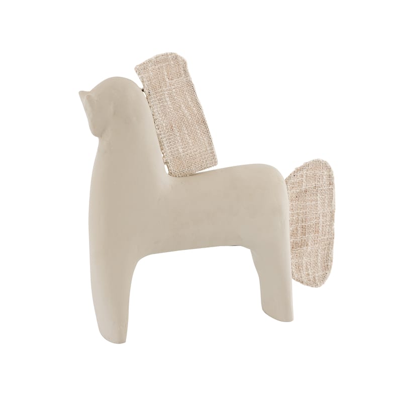 Atlas Amigo Minimalist Cream Animal Sculpture - Horse - Beige