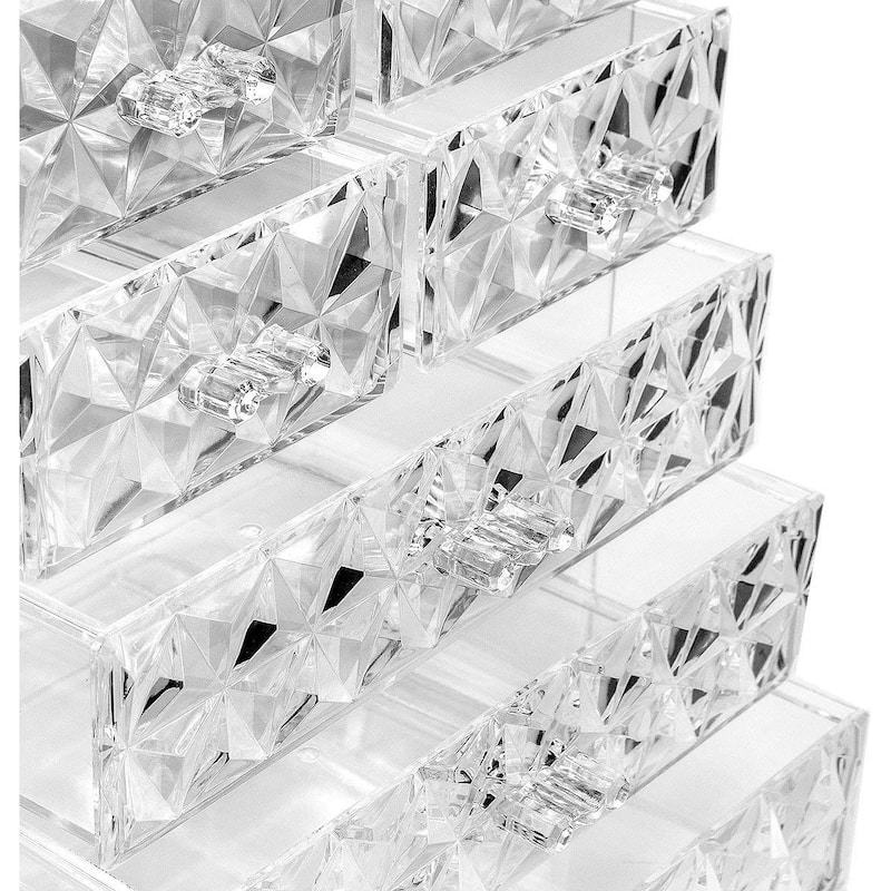 Sorbus Cosmetics and Jewelry Big Storage Case Display - Stylish Vanity, Bathroom Case (3 Large, 4 Small Drawers)