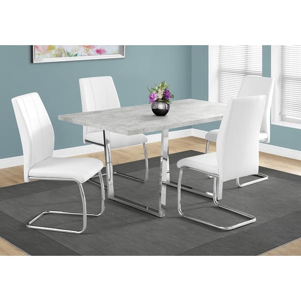 Shop Monarch 1119 Grey Cement Chrome Metal 36nch X 60nch Dining