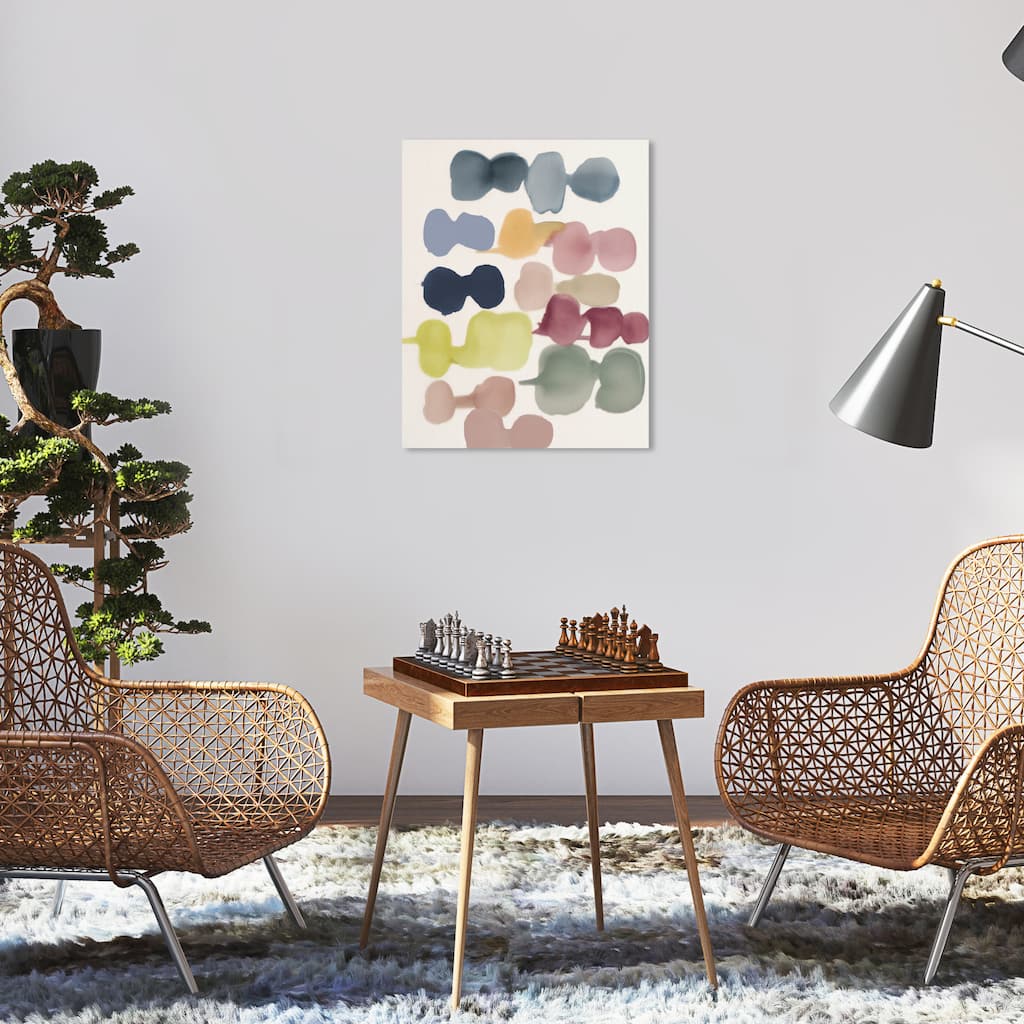 Wynwood Studio Canvas Abstract Ink Splotches Summer Blue and Modern & Contemporary Wall Art Canvas Print