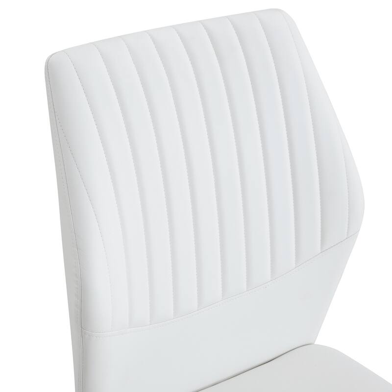 Set of 4 Vertical Stripe Design Dining Chair with Metal Leg Armless Chair Accent Chair Armless Chair for Dining Room