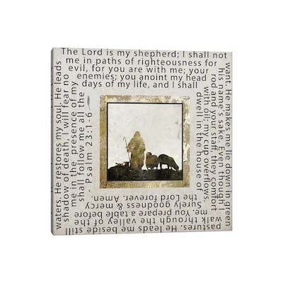iCanvas "Gold Foil And Black Text Scriptures 2" by Melody Hogan Canvas Print