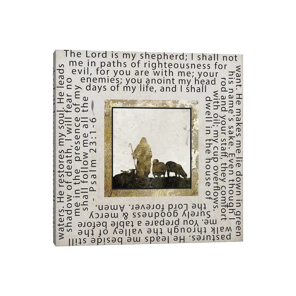 iCanvas "Gold Foil And Black Text Scriptures 2" by Melody Hogan Canvas Print