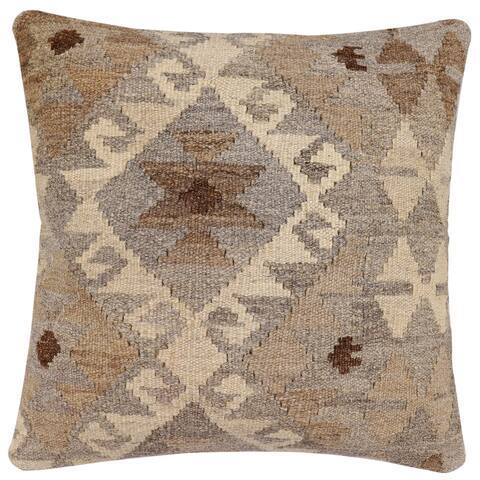 Tribal Anh Turkish Hand-Woven Kilim Pillow - 18'' x 18''