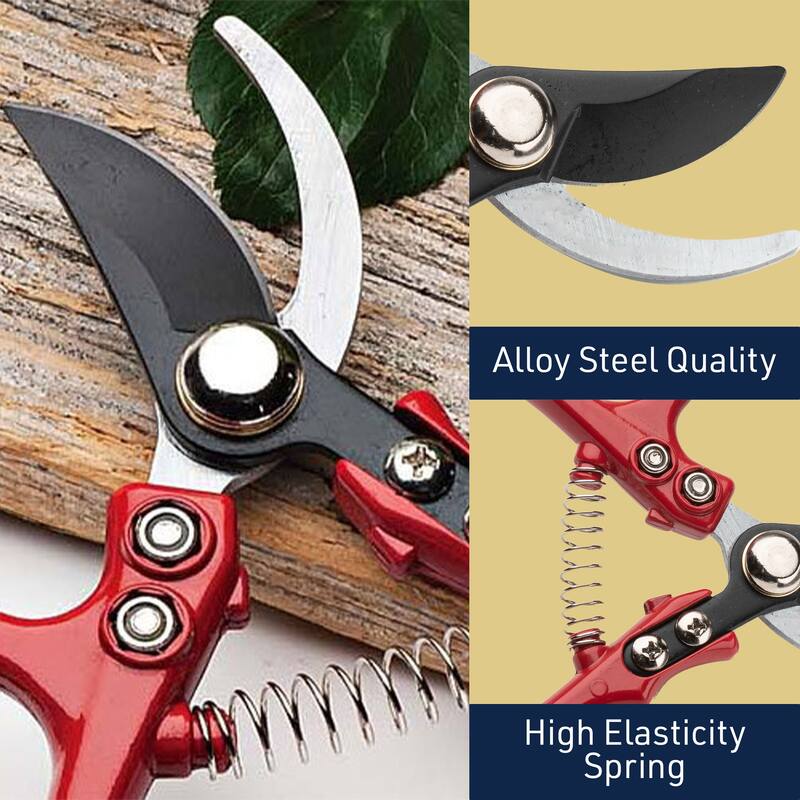 Kings County Tools 6” Heavy Duty Small Bypass Pruning Shears for Gardening