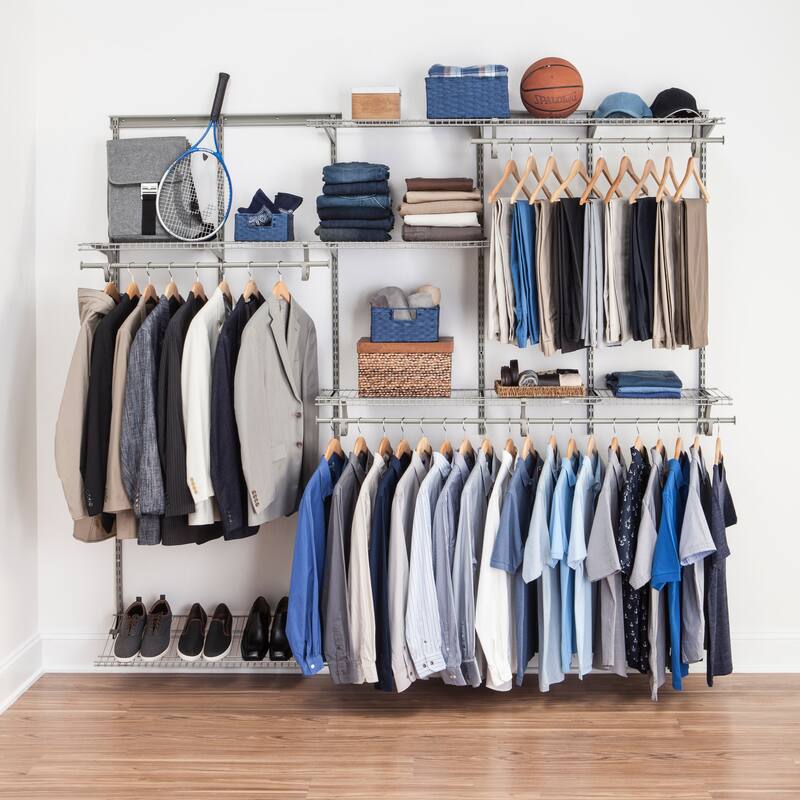 ClosetMaid ShelfTrack 60-96 Inch Wide Adjustable Closet Organizer
