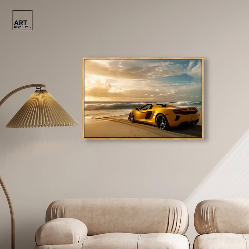 Beach Sports Car Canvas by Art Remedy