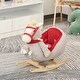 preview thumbnail 2 of 3, Plush Rocking Horse with Lullaby Button, Wooden Base, and Seat Belt for Toddlers