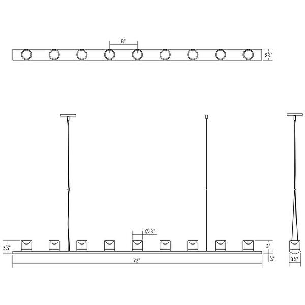 Sonneman Lighting Votives 18-light Satin White LED Bar Pendant, Large Clear Etched Crystal Shade