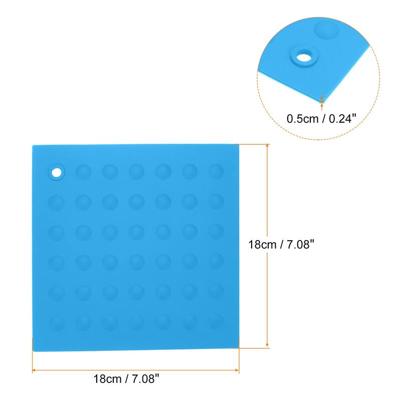 4pcs Silicone Pot Holder Trivet Mat Hot Pads Non-Slip Heat Resistant - Blue
