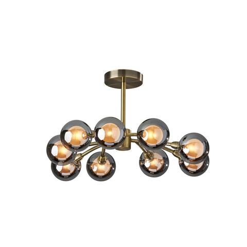 Starling Antique Brass 9 Light Flush Mount