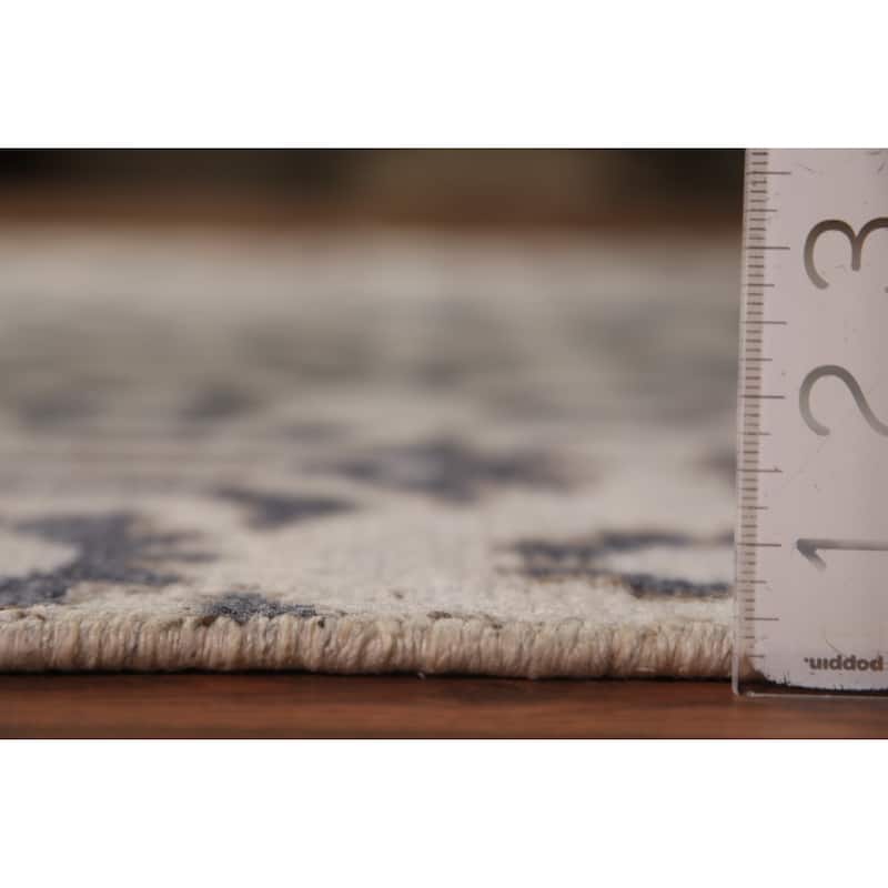 All-Over Geometric Moroccan Oriental Rug Hand-Knotted Wool Carpet - 4'1" x 7'11"