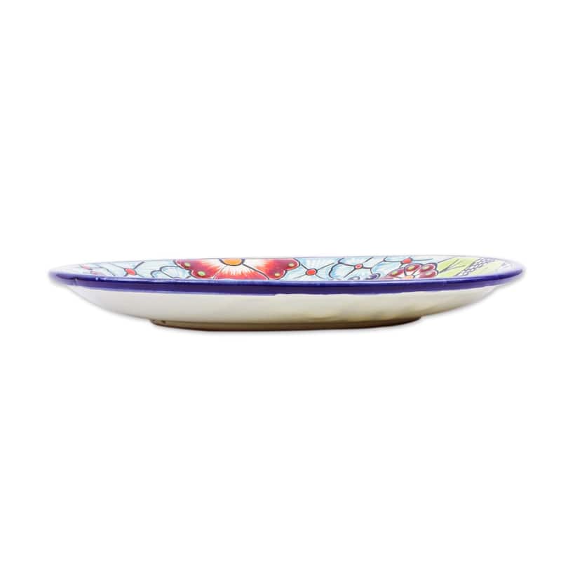 Novica Handmade Colors Of Mexico Ceramic Salad Plates (Pair)