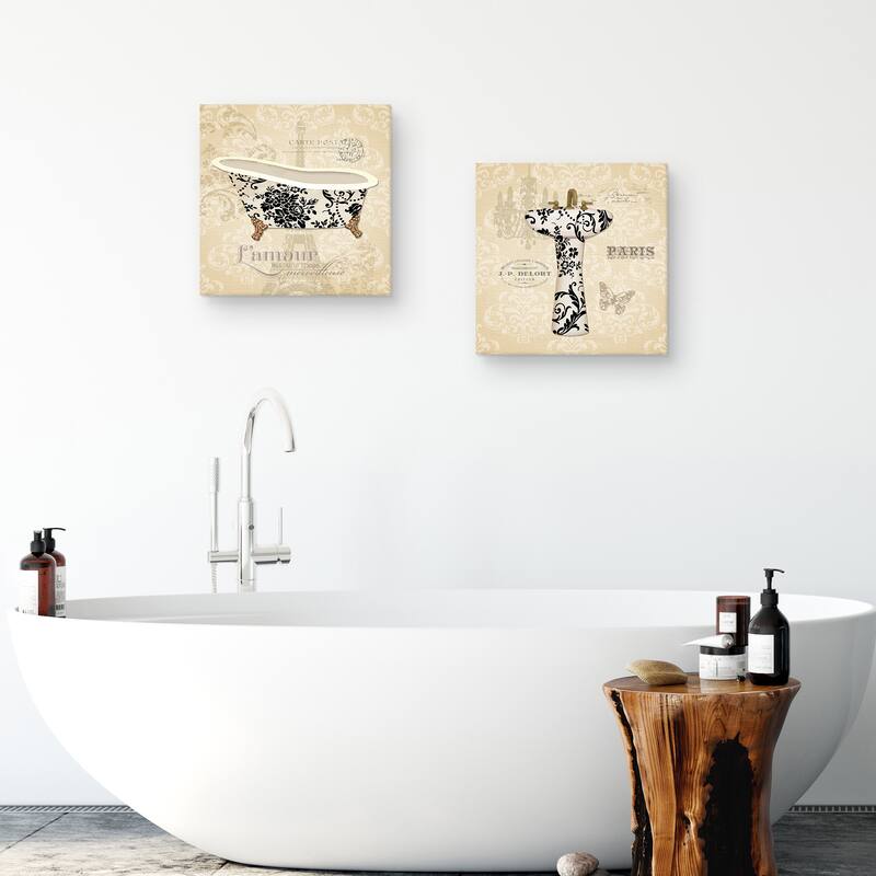 Paris Bath by Willowbrook Fine Art S/2 by Willowbrook Fine Art Canvas Art Prints