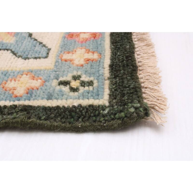 ECARPETGALLERY Hand-knotted Modern Oushak Dark Green Wool Rug - 7'10 x 9'11