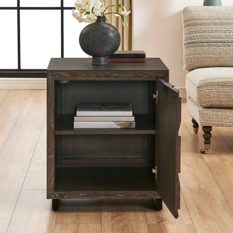 Uttermost Barrett Dark Charcoal Oak Cabinet - 22.00" W x 26.00" H x 20.00" D