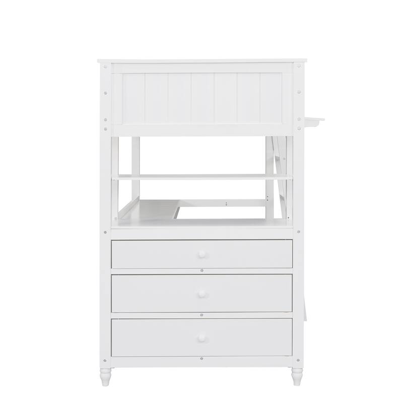 Twin size Loft Bed with Drawers and Desk
