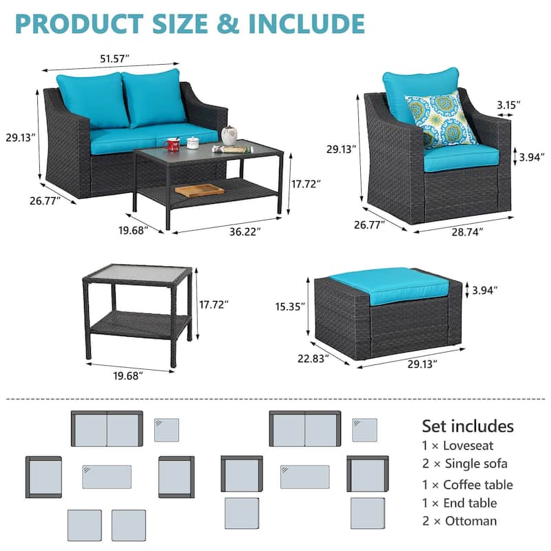 Royalcraft 7-Piece PE Wicker Outdoor Conversation Sets