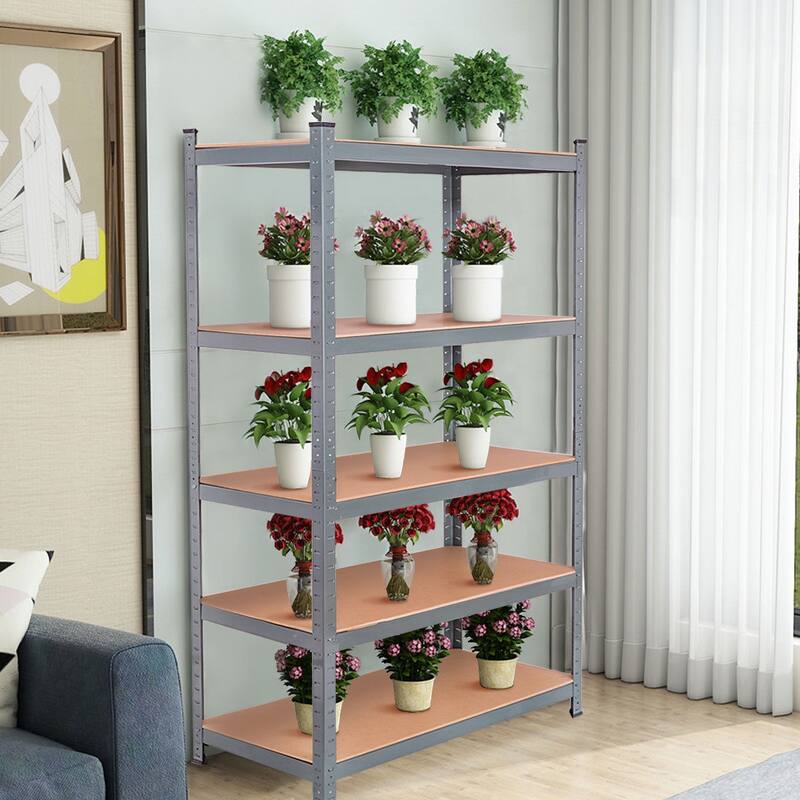 Gymax 72'' Steel 5-tier Garage Shelf Metal Storage Adjustable Unit