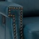 preview thumbnail 100 of 100, Echidna Transitional Genuine Leather Swivel Rocker Nursery Chair with Nailhead Trim by HULALA HOME