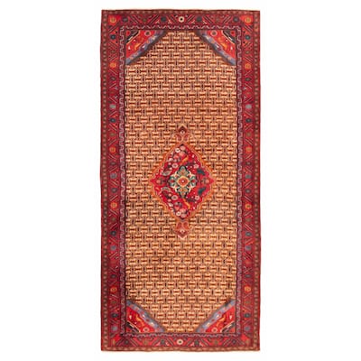 ECARPETGALLERY Hand-knotted Anatolian Vintage Brown, Red Wool Rug - 4'11 x 10'8