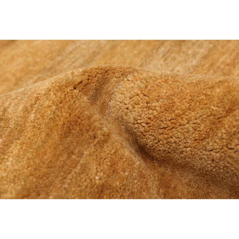 ECARPETGALLERY Hand-knotted Pak Finest Gabbeh Dark Gold Wool Rug - 3'11 x 5'11