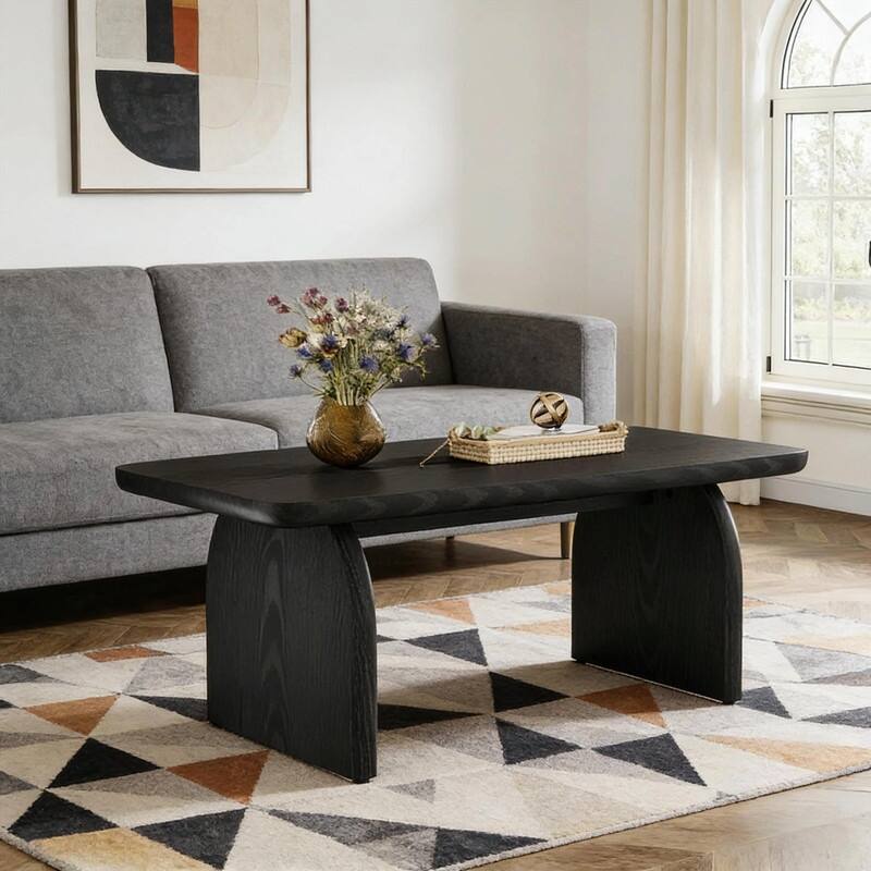 Modern Tea Table - Spacious Coffee and Computer Table - Black