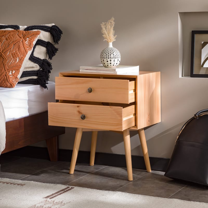 Middlebrook Mid-Century Modern Solid Wood 2-Drawer Nightstand