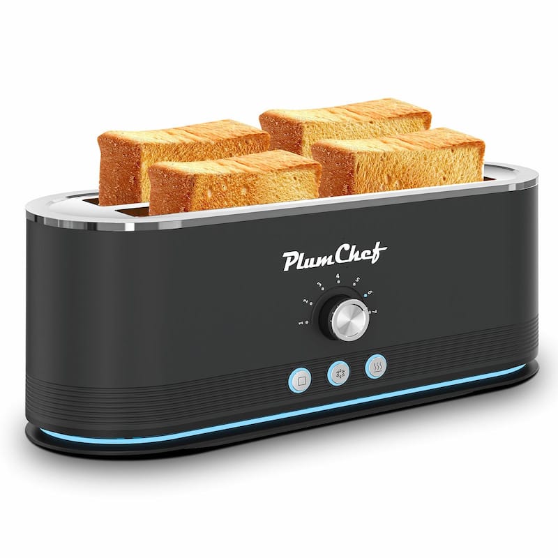 4-Slice Toaster, 7 Browning Settings, Defrost/Reheat Functions, Full Stainless Steel Housing, Anti-Fingerprint & Anti-Jam