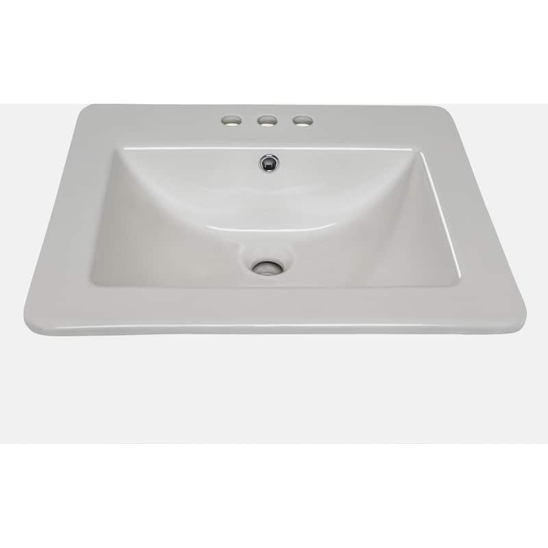 Ackland AKKPS-OMREC-2118-SB 21-1/4" Rectangular Porcelain Drop In