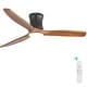 preview thumbnail 52 of 69, Sofucor 52Inch Low Profile Flush Mount Ceiling Fan with LED Light,3‑Blade Quiet Light Combo for Bedroom Kitchen Living Room Brown