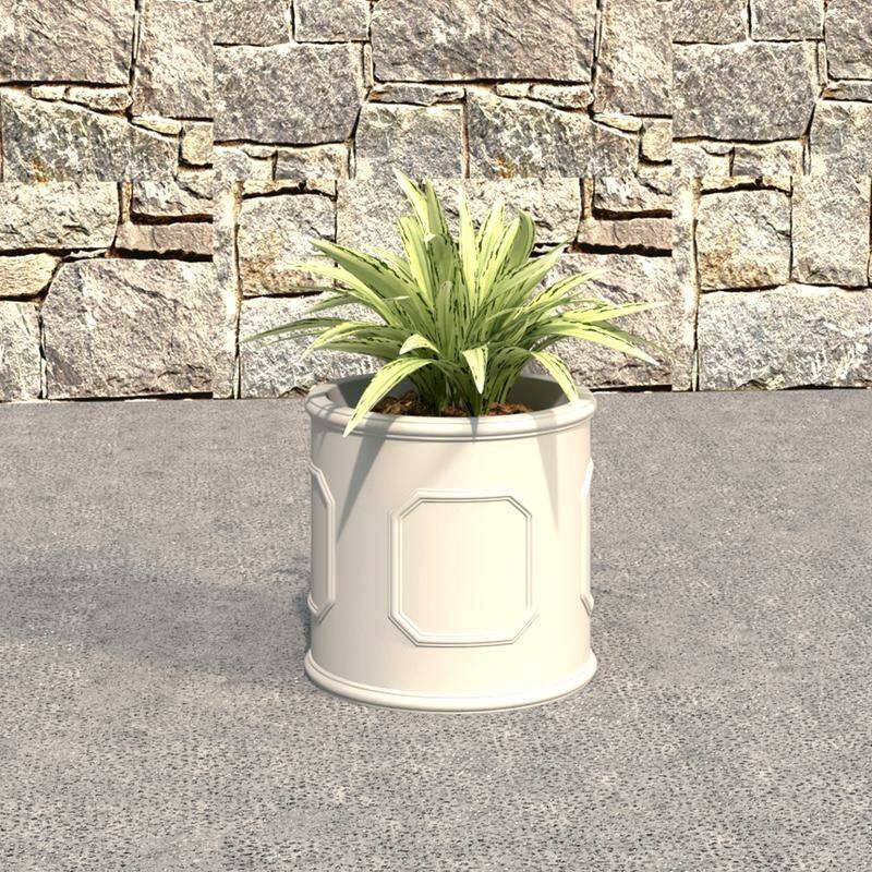Meadow Classic Round Fiberstone and MGO Clay Planter with Drainage for Indoor Outdoor Home Office Yard Patio Fully Assembled